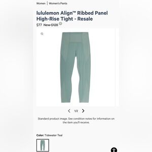 lululemon Align™ Ribbed Panel High-Rise Tight Size 2